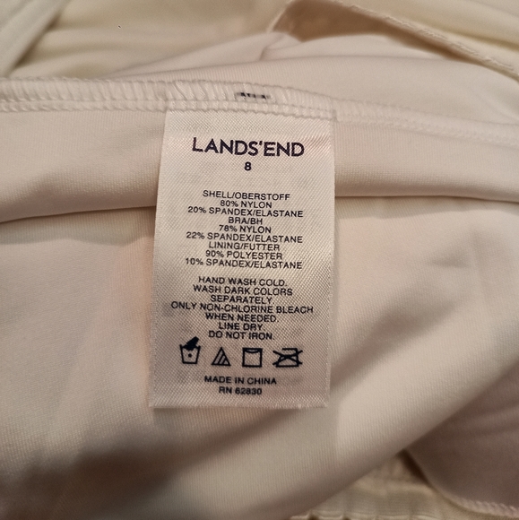 Lands' End High Neck Floral Tankini Swim Top | sz 8, purple/pink - Picture 3 of 6